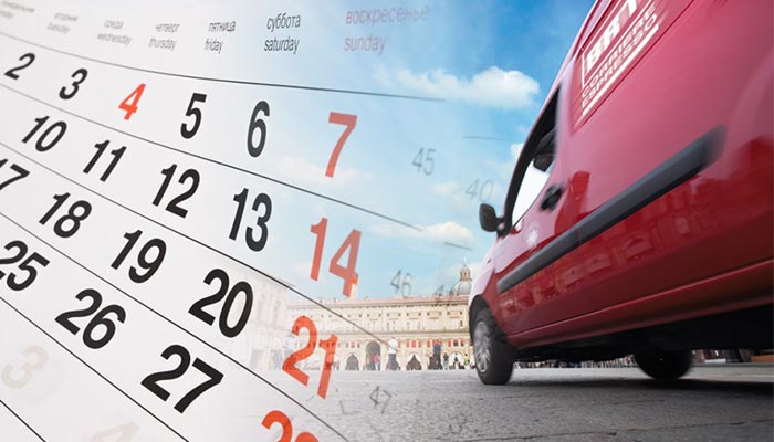 i giorni di attività durante le feste Calendario spedizioni