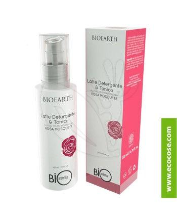 Bioearth - Bioprotettiva- Latte 2 in 1 Detergente e Tonico Bio Rosa Mosqueta