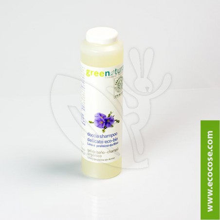 Greenatural - Doccia-shampoo delicato Lino e proteine del riso 250 ml