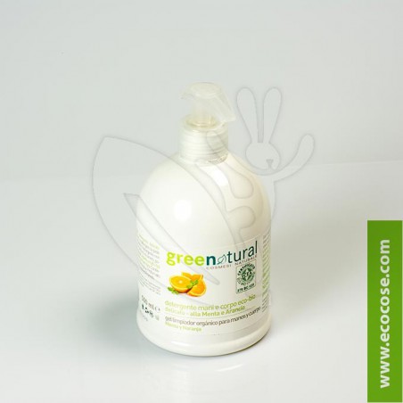 Greenatural - Detergente delicato mani-corpo Menta e Arancio 500 ml Greenatural - Detergente delicato mani-corpo Menta e Arancio 500 ml