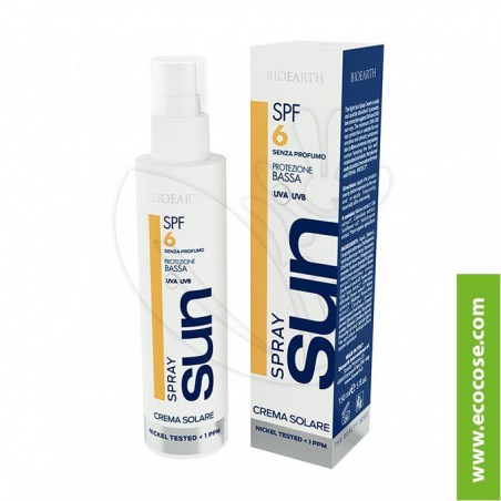 Bioearth Sun - Crema solare SPRAY protezione bassa spf 6 Bioearth Sun - Crema solare SPRAY protezione bassa spf 6