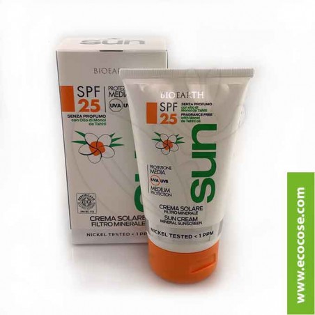 Bioearth Sun - Crema solare protezione Media spf 25 Filtro minerale