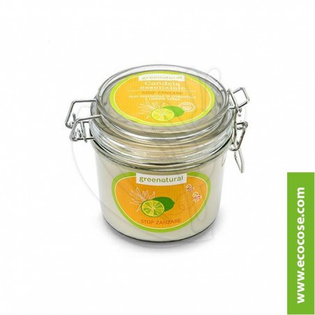 Greenatural - Candela essenziale STOP ZANZARE - Limone Verde e Citronella Greenatural - Candela essenziale STOP ZANZARE - Limone Verde e Citronella