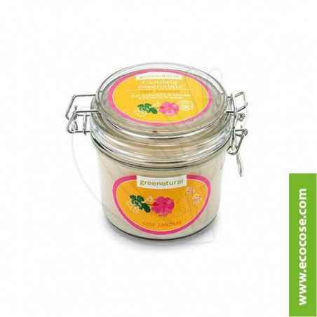 Greenatural - Candela essenziale STOP ZANZARE - Geranio e Mirra