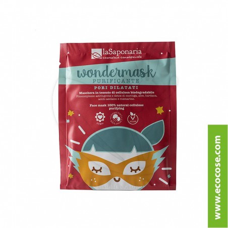 La Saponaria - Ecodoni - FULMINE - Busta regalo con maschera in tessuto (biodegradabile) purificante