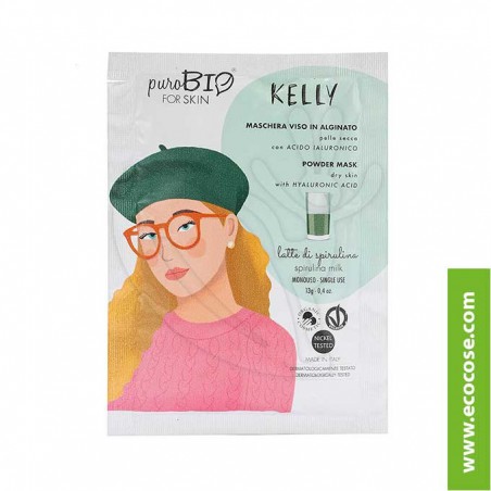 PuroBIO for skin - KELLY - Maschera viso in alginato - 09 Latte di spirulina