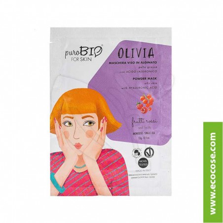 PuroBIO for skin - OLIVIA - Maschera viso in alginato - 10 Frutti rossi PuroBIO for skin - OLIVIA - Maschera viso in alginato - 10 Frutti rossi