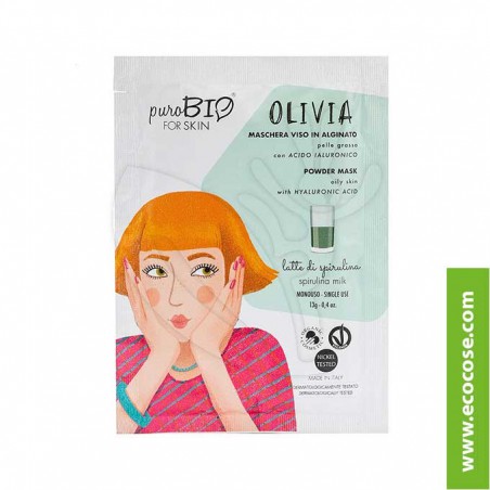 PuroBIO for skin - OLIVIA - Maschera viso in alginato - 12 Latte di spirulina PuroBIO for skin - OLIVIA - Maschera viso in alginato - 12 Latte di spirulina