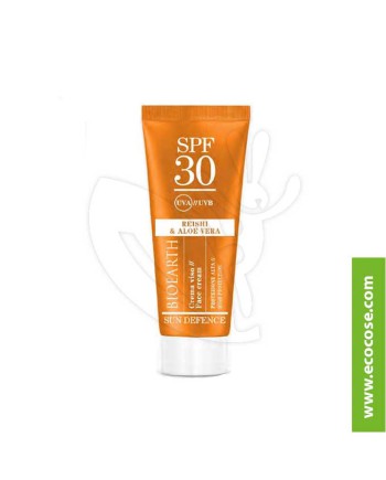 Bioearth Sun Defence - Crema solare viso protezione alta spf 30 Reishi e Aloe Vera