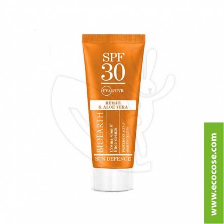 Bioearth Sun Defence - Crema solare viso protezione alta spf 30 Reishi e Aloe Vera