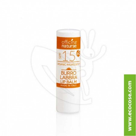 Officina Naturae - Burro Labbra Bio solare SPF 15 Protezione media