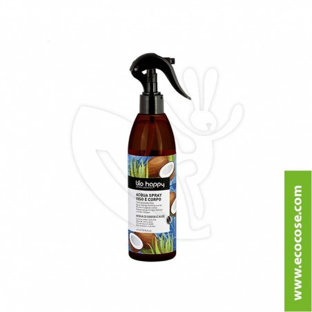 Bio Happy - Acqua spray viso-corpo - Acqua di cocco e Aloe
