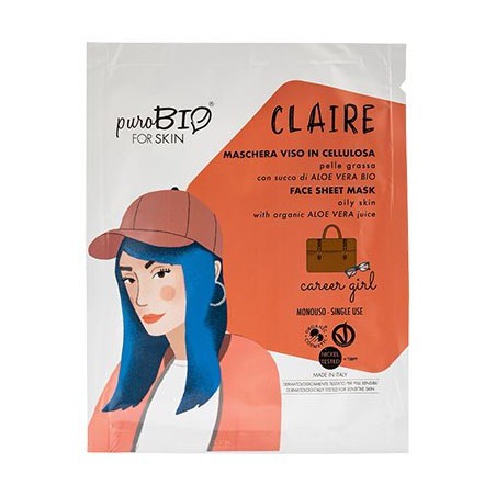 PuroBIO Cosmetics - Maschera viso CLAIRE pelle grassa career girl