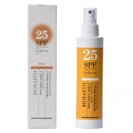 Bioearth Sun - Latte solare spray SPF25 protezione media 150ml Bioearth Sun - Latte solare spray SPF25 protezione media 150ml