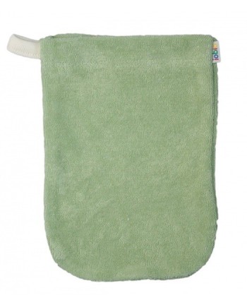 Popolini - Manopola da bagno in spugna COTONE BIO colori assorttiti -L
