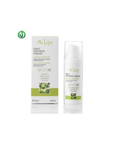 Lepo - DAILY DEFENCE CREAM - CREMA ANTIETÀ SPF 30 all'olio di oliva, burro di karitè e acido ialuronico